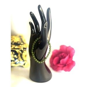 Natural Nephrite Jade Green 6 MM Beaded Bracelet